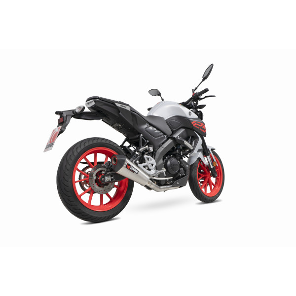 Scorpion Exhaust Yamaha MT-125 Euro 4 2019 - 2020 Serket Taper Full System Brushed Stainless Steel Sleeve